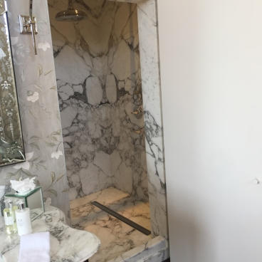 bookmatched shower